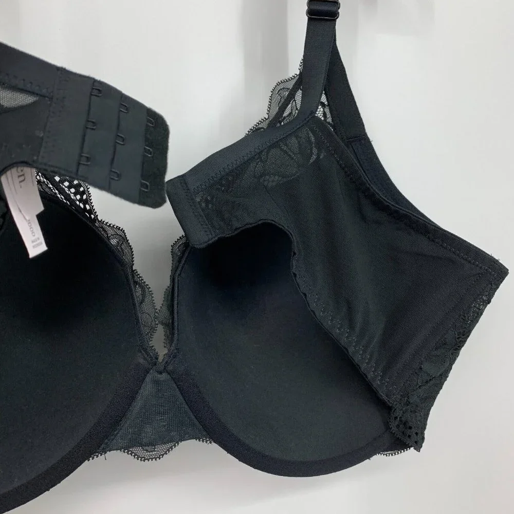 Auden Bra Womens 42DDD Black Sublime Lace Plunge Push-Up Underwire NWT - Picture 9 of 11